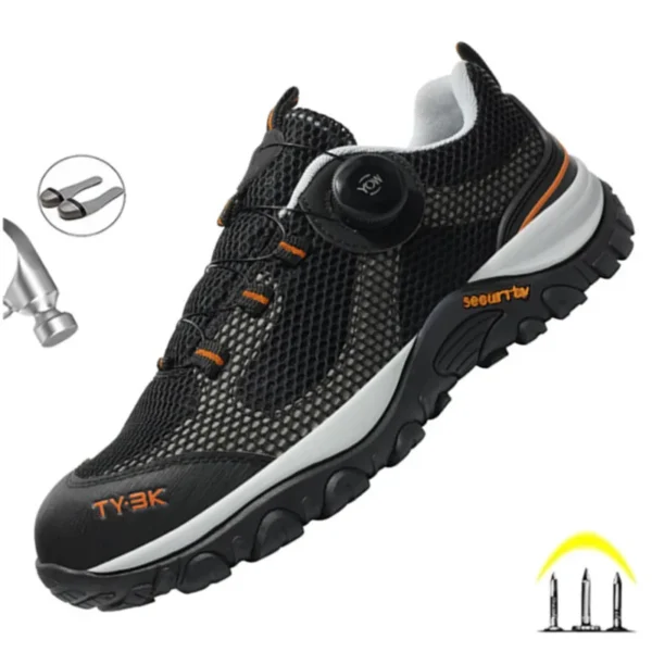 Summer Work Shoes With Protection Breathable Lightweight Safety Shoes With Iron Toe Anti-stab Anti-slip Working Boots For Men 1