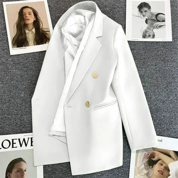 Spring Autumn High Quality Long Sleeve Female Blazer Double Button Jacket Ladies Business Work Wear Formal Coat Women Outerwea 3