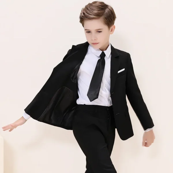 Kids Boys White Blazer Vest Pants 3PCS Set Children Baptism Wedding Prom Suit Baby Boy Elegant Dress Teenager Party Costume 5