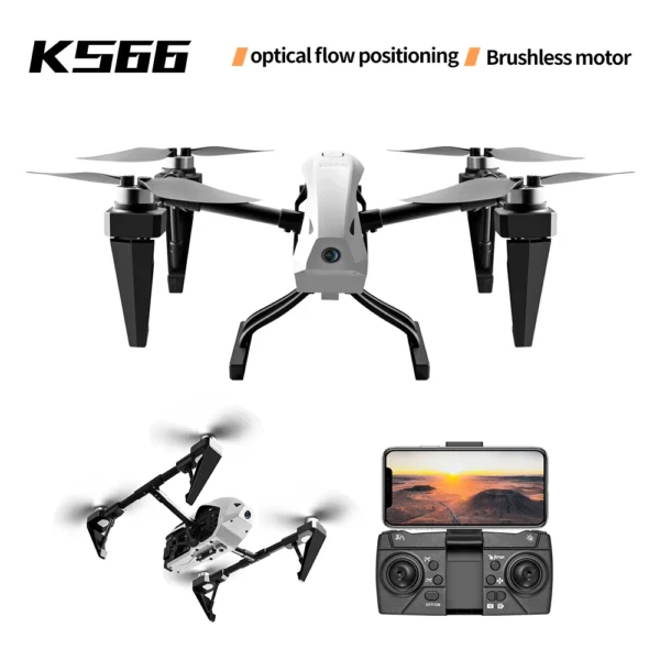 2024 New KS66 Drone Dual Camera 8K Professional Optical Flow Dual Brushless Dron Visual Hover Dual Lens Alloy Architecture Tosys 1