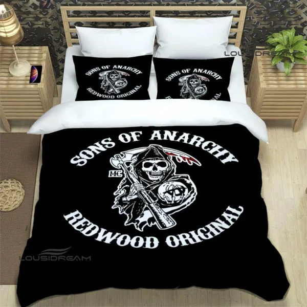 Sons of Anarchy Retro printed Bedding Sets exquisite supplies set duvet cover bed comforter set bedding set luxury birthday gift 1