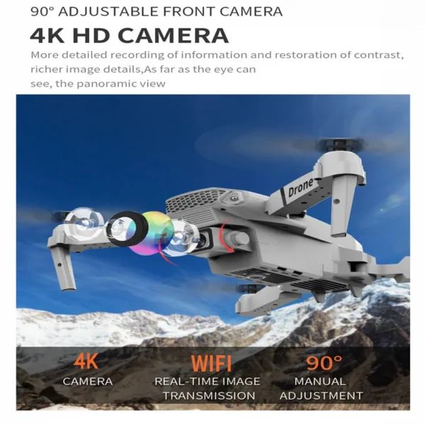 Professional E88 Drone 4k HD Aerial Camera WiFi FPV Foldable Quadcopter Children's Toy Gift RC Helicopter 4