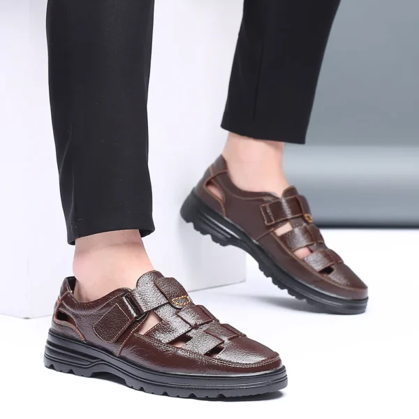 38-48 Men Soft Sandals Comfortable Men Summer Shoes Leather Sandals Big Size 48 Sandals Men Roman Breathable Men Casual Shoes 5