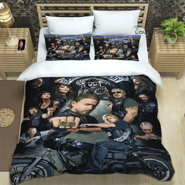 Sons of Anarchy Retro printed Bedding Sets exquisite supplies set duvet cover bed comforter set bedding set luxury birthday gift 4