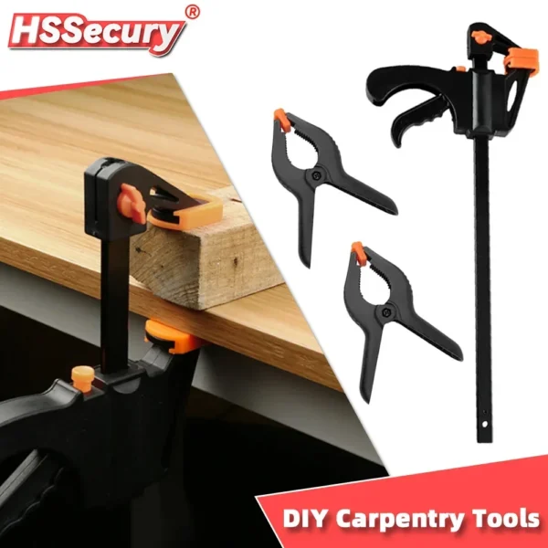 DIY Carpentry Gadget Hand Tools Woodworking Work Bar F Clamp Clip Kit Quick Ratchet Release Speed Squeeze WoodWorking 1