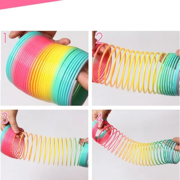 Color Rainbow Circle Funny Magic Toys Early Development Educational Folding Plastic Spring Coil Children's Creative Magical Toys 3