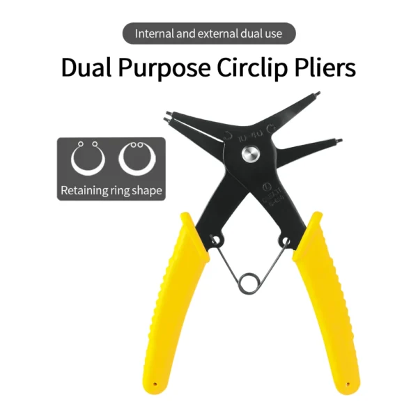 2 in 1 Snap Ring Plier 4Way Type Circlip Pliers Multifunctional Hand Tool Inner Card Outer Retaining Ring Pliers Car Repair Tool 2