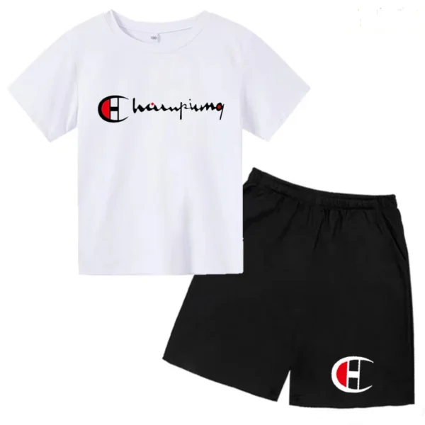 Kids Brand Leisure Summer 2pcs Breathable T-shirts+Pants Suits 3-13 Years Boys Girls Casual Outfits Sets Children Gift Clothes 1