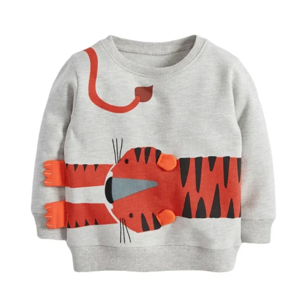 Little maven Baby Boys Clothes Autumn Cotton Tiger Pattern Sweatshirt New Fashion and Comfort Sport wear for Kids 2 to 7 years 2