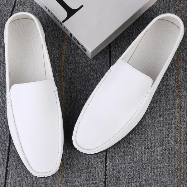 Summer Men Loafers Wedding Dress White Driving Moccasins Footwear Man Casual Shoes Leather Slip On Super Lightweight Male Shoes 4