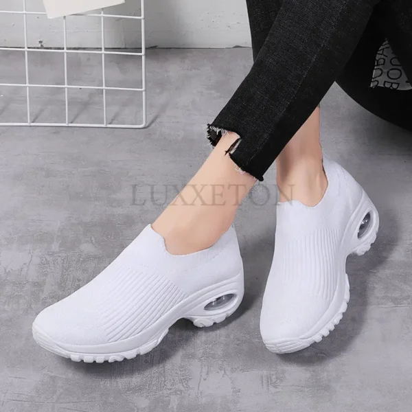 Wedge Platform Sneakers Women New Fashion Casual Sport Shoes Ladies Air Cushion Running Mesh Breathable Women Vulcanized Shoes 6