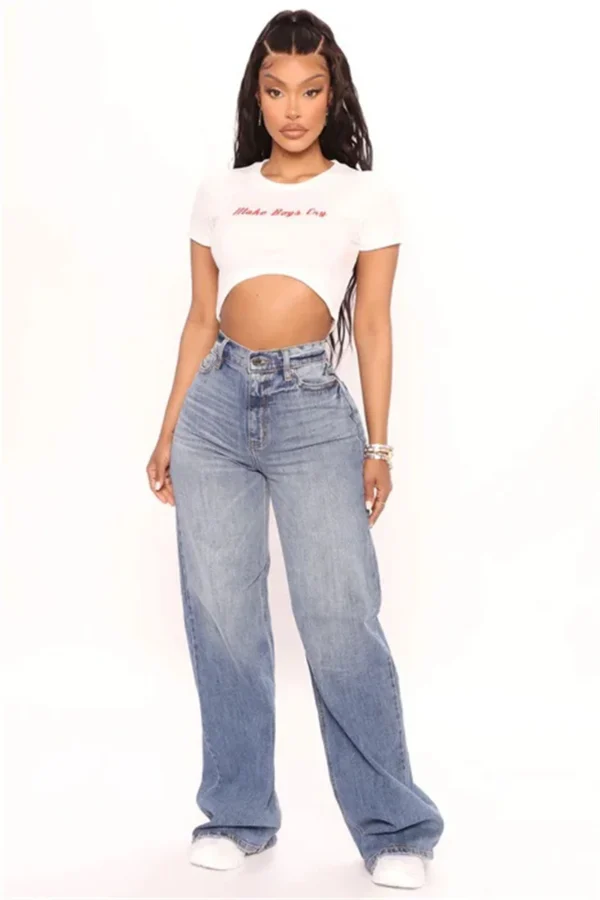 2022 New Y2K High Waist Baggy Jeans For Women Fashion Loose Denim Wide Leg Pants Casual Female Clothing XS-XL Drop Shipping 5