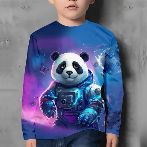 Boys' Autumn Clothes Children 2023 Autumn Kids 3d Animals Print Korean Long Sleeve T-Shirt Boy Girls T-Shirt 10 Years Tee Shirts 5