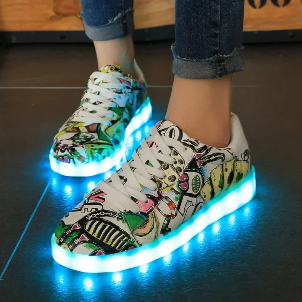 Luminous Sneakers for Women Casual Shoes Led Glowing Shoes for Men Fashion Flat Running Sneakers LED Rechargeable Couple's Shoes 3