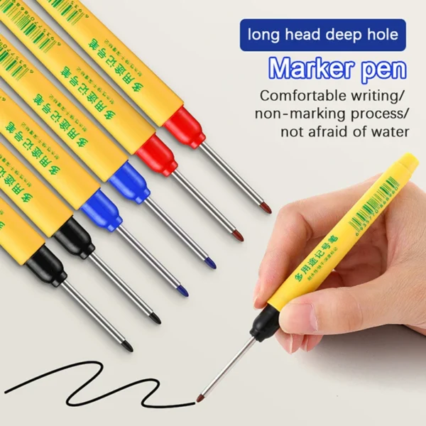 33mm Marking Pen Waterproof and Colorfast Ceramic Tile Wood Metal Deep Hole Long Head Marking Pen Woodworking Electrician Tools 2