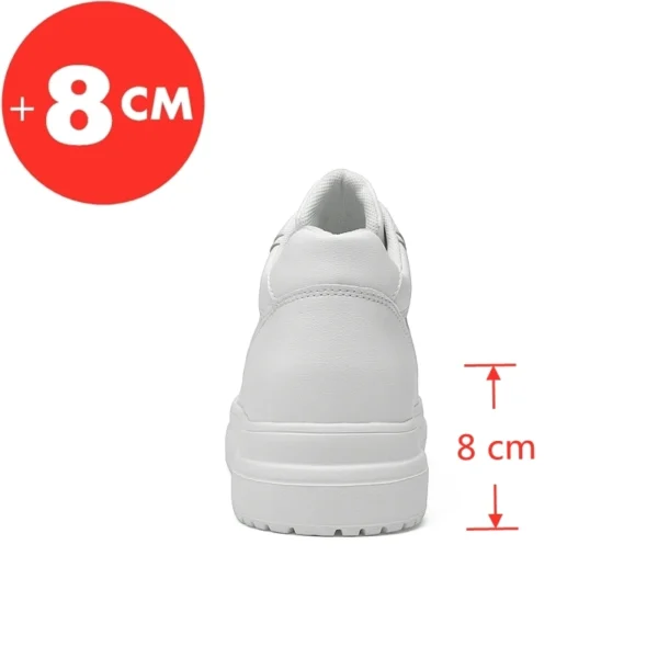 Lift Sneakers Man Elevator Shoes Height Increase Insole 8cm White Black Taller Shoes Men Leisure Fashion Sports Plus Size 36-44 2