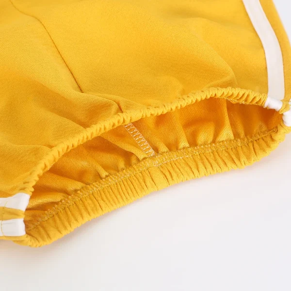 Yellow Shorts for Boys Girls Summer Pants Kids White Striped Short Trousers Children Casual Beach Pants 2 3 4 5 6 7 8 9 10 Years 2