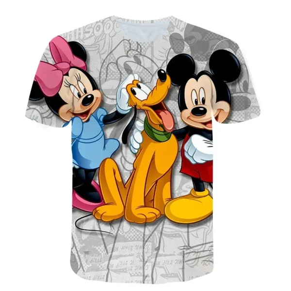 Disney Kids T-Shirt Mickey Mouse Cartoon Girls TShirt Short Sleeve Children Streetwear O-Neck Pullover Child Boys Loose Tee Tops 6