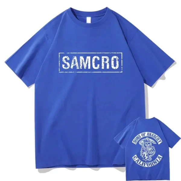 Sons of Anarchy SAMCRO Double Sided Graphic T-shirt Men Womnen Hip Hop Punk Rock Tees Short Sleeve Summer Casual Cotton T Shirts 3