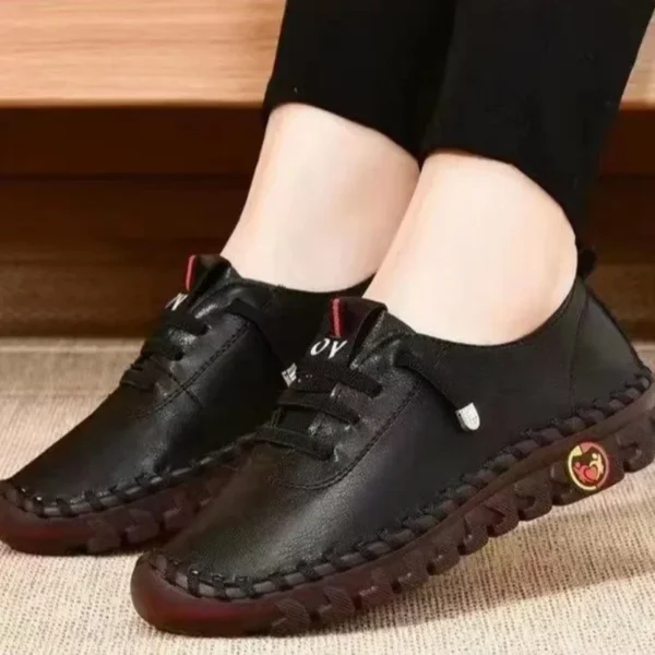 Hot Sneakers for Women's Shoe Lace Up Leather  Platform Loafers Spring Casual Mom Flat Shoe Mujer Zapatos Chaussure Femme 2