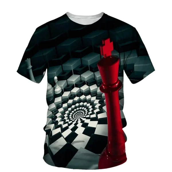 Summer Chess 3D Print T-Shirts Men Woman Fashion Streetwear Short Sleeve O-Neck Casual T Shirt Harajuku Kids Tees Tops Clothing 5