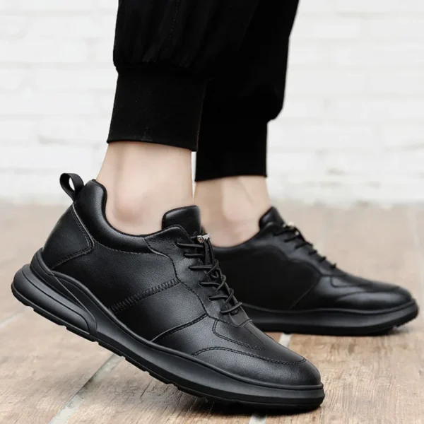 Sneakers Men Elevator Shoes Fashion Soft Leather Heightening Shoes For Men Hidden Heels 10CM 8CM 6CM Sports Casual Height Shoes 4