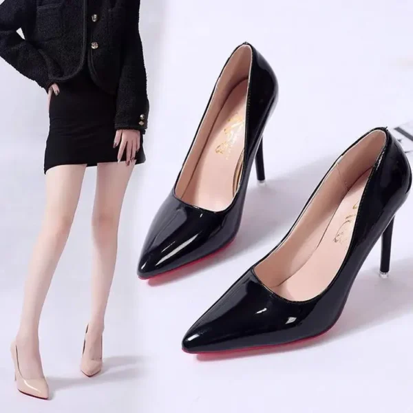 High Heel Pointed Toe Stiletto Red Bottom Fashion Women's Shoes Shallow High Heels Red Bottom High Heels Lolita Shoes 2