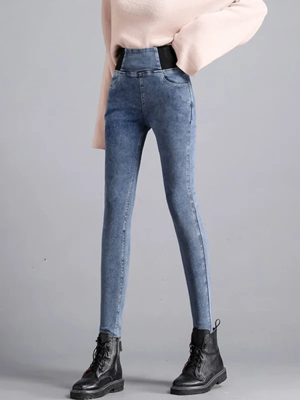 Pencil Jeans Women Spring Fall High Waist Skinny Denim Pants New Korean Casual Stretch Vaqueros Vintage Leggings Kot Pantolon 5