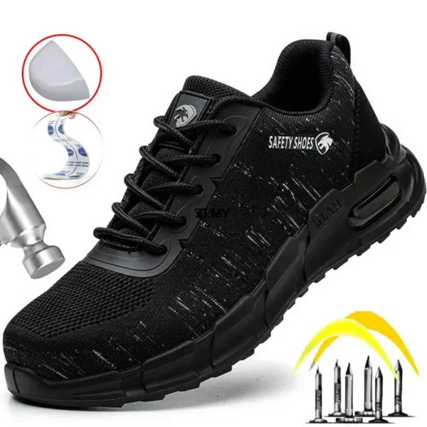 Anti-static Safety Shoes Men Composite Toe Work Safety Boots Without Metal Puncture Proof Work Shoes Man Security Boots Big Size 2