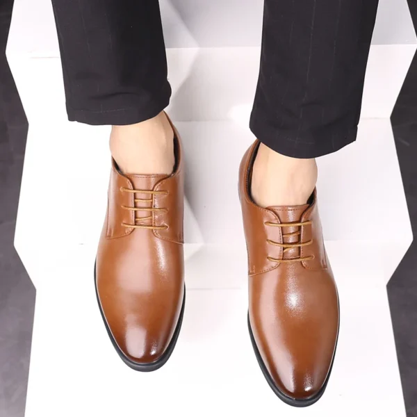 2023 Newly Men's Cowhide Leather Shoes Size 37-43 6CM Increasing Britis Leather Office Shoes Man Height Leather Shoes 5