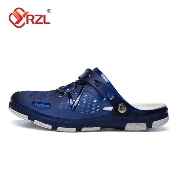 YRZL Men Shoes Beach Slippers Outdoor Hollow Out Casual Beach Sandals Comfortable Clogs Non-slide Male Water Shoes Mens Slippers 4