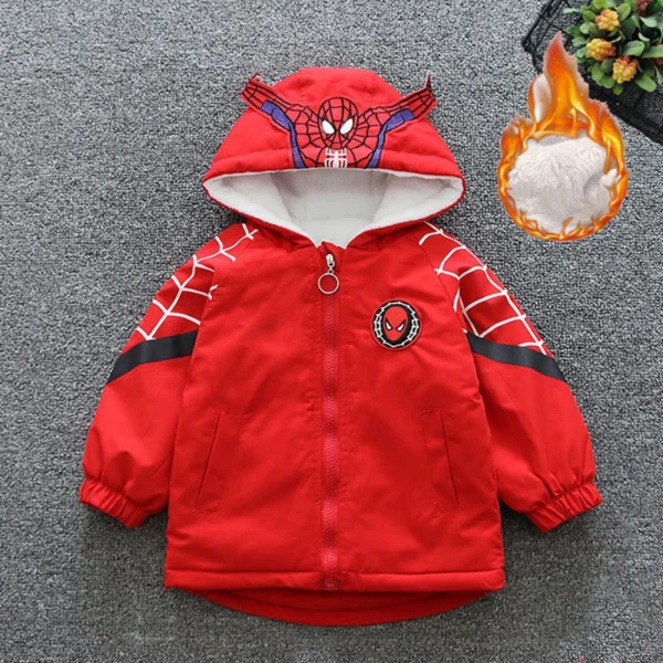 2-14 Years Boys Winter Hooded Jacket Kids Winter Coat Boy Parka Children Winter Clothing Spiderman Outerwear Can Wear Both Sides 5