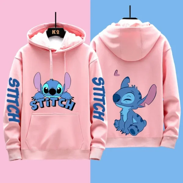 Disney Stitch Different Couple Outfits for Men and Women Casual Sweatshirts Hooded Jackets and Clothes 5