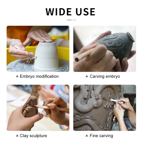 5pcs 11PCs Soft Clay Sculpture Pottery Tool DIY Handmade Carving Knife Set with Wooden Handle Ceramics Modeling Graving Tools 5