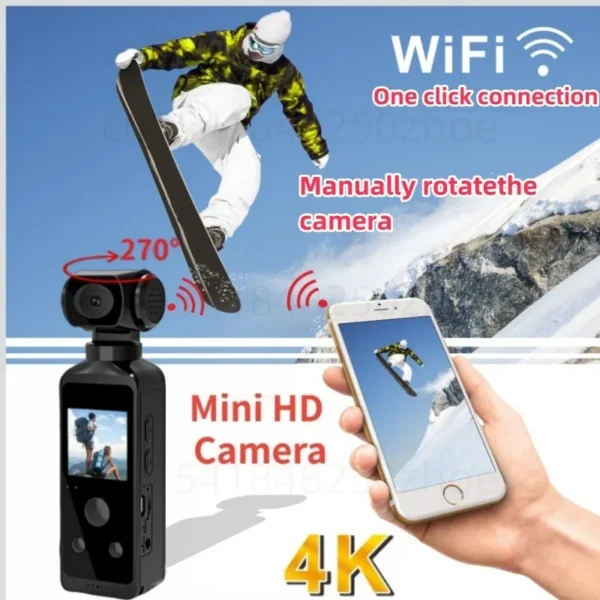 Kf Sb19fa3f365e147b6879c5ee118b1dfaf5 Mini C Mara De Acci N De Bolsillo 4k Wifi Casco Sumergible Videoc Maras Protecci N